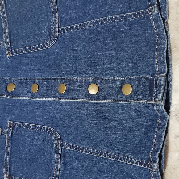 Altered State Button Up Blue Jean Above The Knee Skirt Size S Waist 28 Inches - Picture 2 of 5